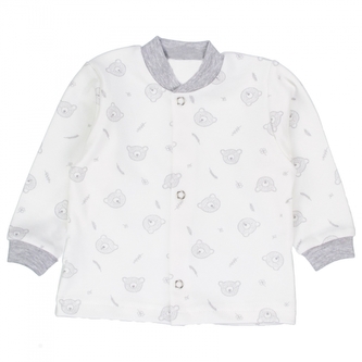 Kojenecká košilka, kabátek bavlna Teddy Baby, šedá, vel. 68; 62 (2-3m)
