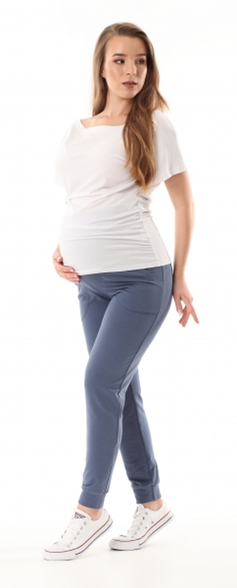 Těhotenské kalhoty/tepláky Gregx,  Vigo s kapsami - jeans, vel. XXL; XXL (44)