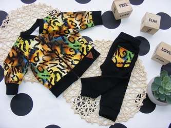 G-baby Stylová bavlněná tepláková souprava Písmenka - žlutá/černá; 68 (3-6m)