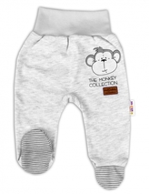 Baby Nellys Kojenecké polodupačky Monkey - sv. šedý melírek; 56 (1-2m)