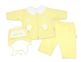 Kabátek, čepička a kalhoty Baby Nellys ® - krémově žlutá, vel. 68; 68 (3-6m)