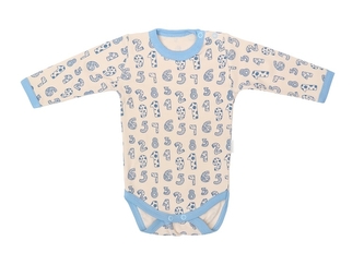 Mamatti Kojenecké body dlouhý rukáv, Čísla - béžové, vel. 74; 74 (6-9m)