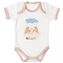 MBaby Bavlněné body s krátkým rukávem, Slůně, bílo/béžové, vel. 86; 86 (12-18m)