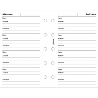 Filofax, Adresář: jméno a telefon, mini, bílá