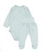 Zavinovací body dl. rukáv + polodupačky s žebrovaným vzorem, 2D sada MBaby, mátové, vel.68; 68 (3-6m)