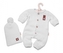 Baby Nellys 2-dílná sada Pletený overálek STAR + čepice Hand Made, bílý, vel. 80/86; 80/86 (12-18m)