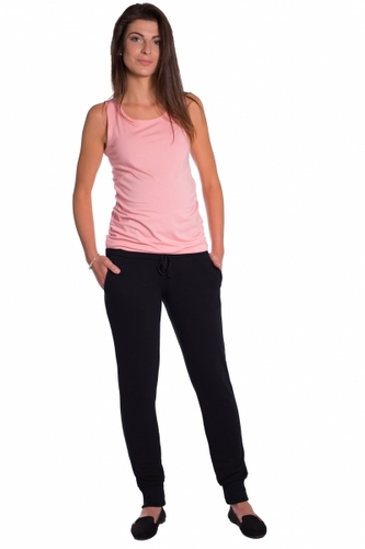 Be MaaMaa Moderní těhotenské tepláky s odnimatelným pásem - černé, vel. XXL; XXL (44)