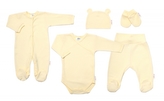 Praktická 5-dílná žebrovaná soupravička do porodnice Baby Nellys BOY, žlutá, vel. 62; 62 (2-3m)