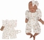 Body s nohavičkami kr. rukáv + čelenka, mušelín, 2D sada, Z&Z, bílá/růžičky; 56 (1-2m)