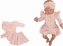 Z&Z 3-dílná žebrovaná soupravička body, suknička a čelenka, růžová, vel. 80; 80 (9-12m)