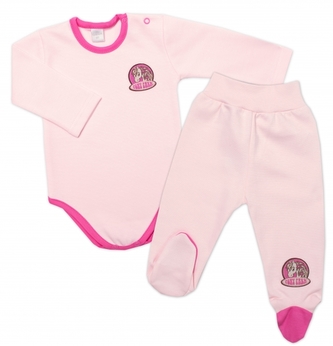 2-dílná sada G-baby body dl. rukáv + polodupačky Pony Farm, růžová, vel. 68; 68 (3-6m)