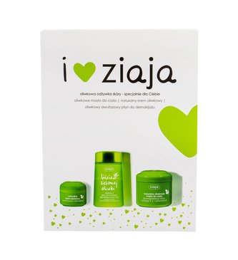 Ziaja Natural Olive denní pleťový krém 50 ml + tělové máslo 200 ml + dvousložkový odličovací přípravek Olive Leaf 120 ml