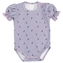Body krátký rukáv s volánky, bavlna, MBaby, Proužek s květy, granát/růžová, vel. 80; 80 (9-12m)