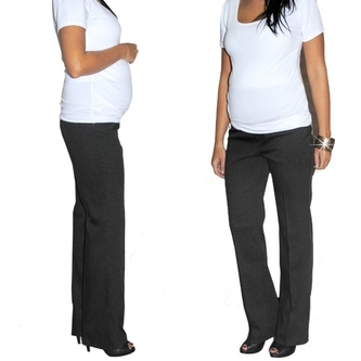Be MaaMaa Elegantní těh. kalhoty letní - černé, vel. XL; XL (42)