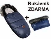 Zimní fusak s kožešinou + rukávník zdarma, Baby Nellys, 50 x 100cm, granát