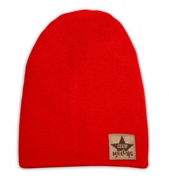 Dětská bavlněná čepice - dvouvrstvá, červená, vel. 110; 110 (4-5r)