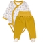 Zavinovací kojenecké body + polodupačky, bavlna, 2D sada, MBaby, Safari - hořčicovo/bílé; 56 (1-2m)