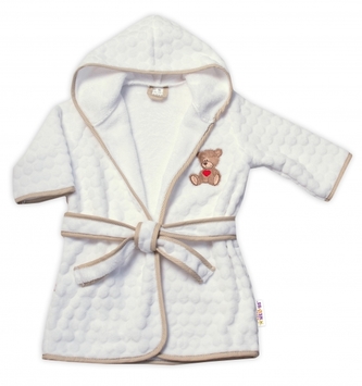 Baby Nellys Dětský župan Sweet dreams by TEDDY, flecce - bílá, 5-7 rok; 116-122 (5-7r)