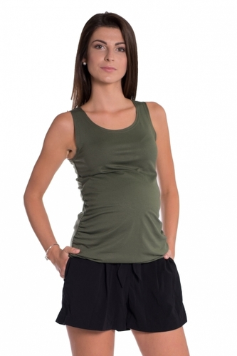 Be MaaMaa Top/tílko nejen pro těhotné - Khaki, vel. XXL/XXXL; XXL/XXXL