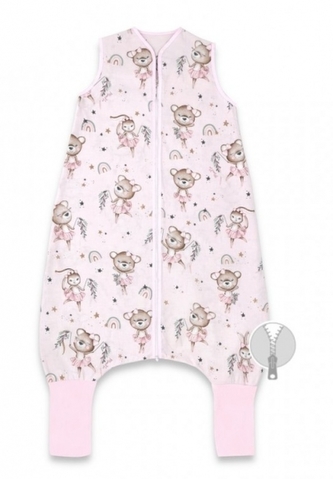 Spací vak s nohavičkami, oteplený, 103 cm, vel. M, Little Balerina - růžový; M (2,5r-6l)