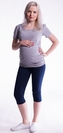 Be MaaMaa Těhotenské barevné legíny 3/4 délky - granát, vel. XL; XL (42)