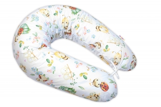 Kojící polštář/relaxační poduška Baby Nellys, EPS kuličky, Včelky a Berušky, bílá Kojící polštář/relaxační poduška Baby Nellys, EPS kuličky, Včelky a Berušky, bílá
