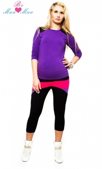 Be MaaMaa Sportovní, elegantní 3/4 legíny  RENA - vzor č. 2; S/M