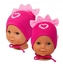 Bavlněná čepička na zavazování Baby Nellys s mašličkami - tm. růžová, 80/86; 80/86 (12-18m)