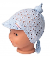 Letní šátek s kšiltem, bavlna, Madeira, Baby Nellys - sv. modrý, vel. 9/36 m; 80-98 (9-36m)