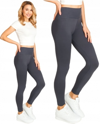 Klasické hladké dámské legíny - grafitové, vel. XXXL; XXXL (46)