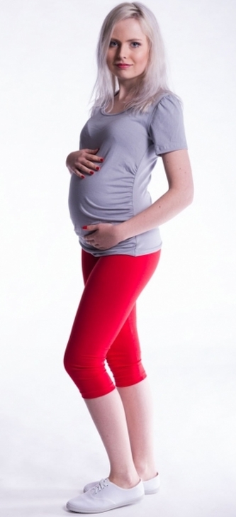 Be MaaMaa Těhotenské barevné legíny 3/4 délky - červená, vel. XL; XL (42)