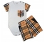 Body kr. rukáv + kraťásky s kapsami 2D sada, Kostka G-baby, bílá, vel. 86; 86 (12-18m)