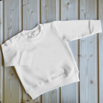 Baby Nellys Bavlněná tepláková mikina - bílá; 56/62 (0-3m)