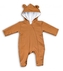 Baby Nellys Kojenecký teplákový overal s kapucí Teddy - karamelový, vel. 86; 86 (12-18m)