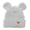 Pletená bavlněná čepice s oušky, dvouvrstvá, Hand Made Baby Nellys, šedá; 56/62 (0-3m)