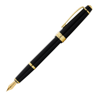 Cross, Plnicí pero Bailey light, (F) tenký, glossy black/gold