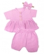 Baby Nellys 3-dílná mušelínová soupr., tunika/halenka, kraťasky, čelenka, růžová, vel. 80; 80 (9-12m)