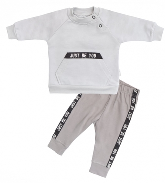 Mamatti Dětská tepláková souprava zapínání na boku, Bear - šedá, vel. 104; 104 (3-4r)