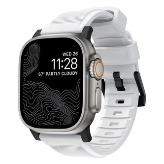 Nomad Rugged Strap, white/black - AW Ultra 2/1 49mm 9/8/7 45mm/6/SE/5/4 44mm/3/2/1 42mm
