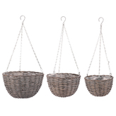 Košík závěsný, cena za sadu 3ks. Šedivá  barva.