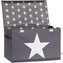 LOVE IT STORE IT - Truhlica na hračky - šedá, biela hviezda - posilnená MDF materiálom