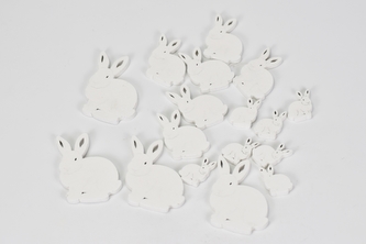 Dřevěný zajíc bílý, sada 20 ks