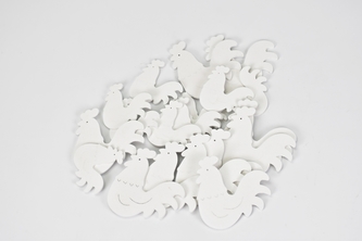 Dřevěná slepička bílá, sada 20 ks