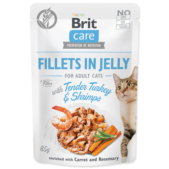 Kapsička BRIT Care Cat Pouch Tender Turkey & Shrimps in Jelly
