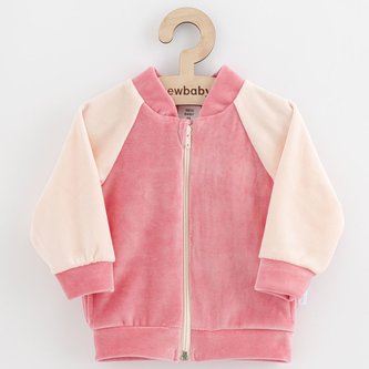 Kojenecká semišková mikina New Baby Suede clothes růžova - velikost 74 (6-9m)