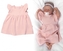Dětské letní mušelínové šatičky kr. rukáv Sweet Summer, Baby Nellys, pudrová, vel. 80/86