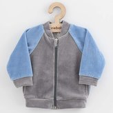 Kojenecká semišková mikina New Baby Suede clothes šedo modrá - velikost 80 (9-12m)