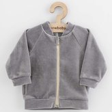 Kojenecká semišková mikina New Baby Suede clothes šedá - velikost 62 (3-6m)