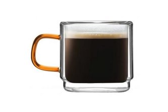 Vialli Design Sada 2 dvoustěnných espresso šálků, 80ml, AMBER 8579
