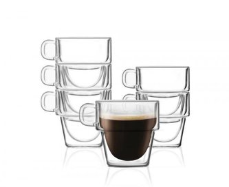 Vialli Design Sada 6 dvoustěnných hrnků, SENSO 7435, 150 ml